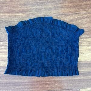 SHEIN Black Ruffled Crop Top